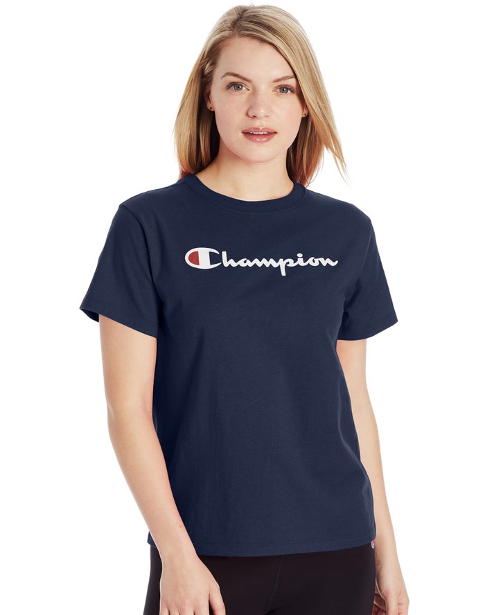 Champion Womens T-Shirt NZ - Classic Navy ( 5473-AIGUS )